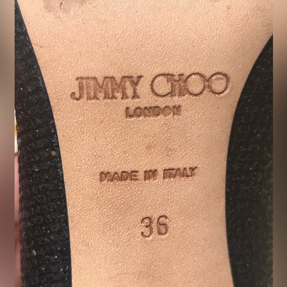 BNWT ✨JIMMY CHOO✨ Black Glitter Kitten Heels (US 5.5/EU 36) - Picture 4 of 4